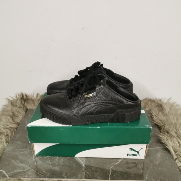Puma Cali Mules Black / Gold - Picture 1 of 7